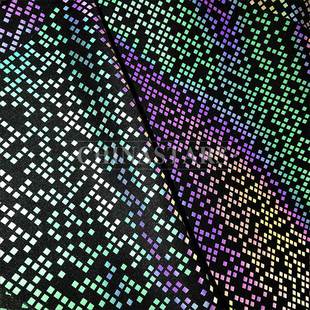 炫彩印花小方格反光布
