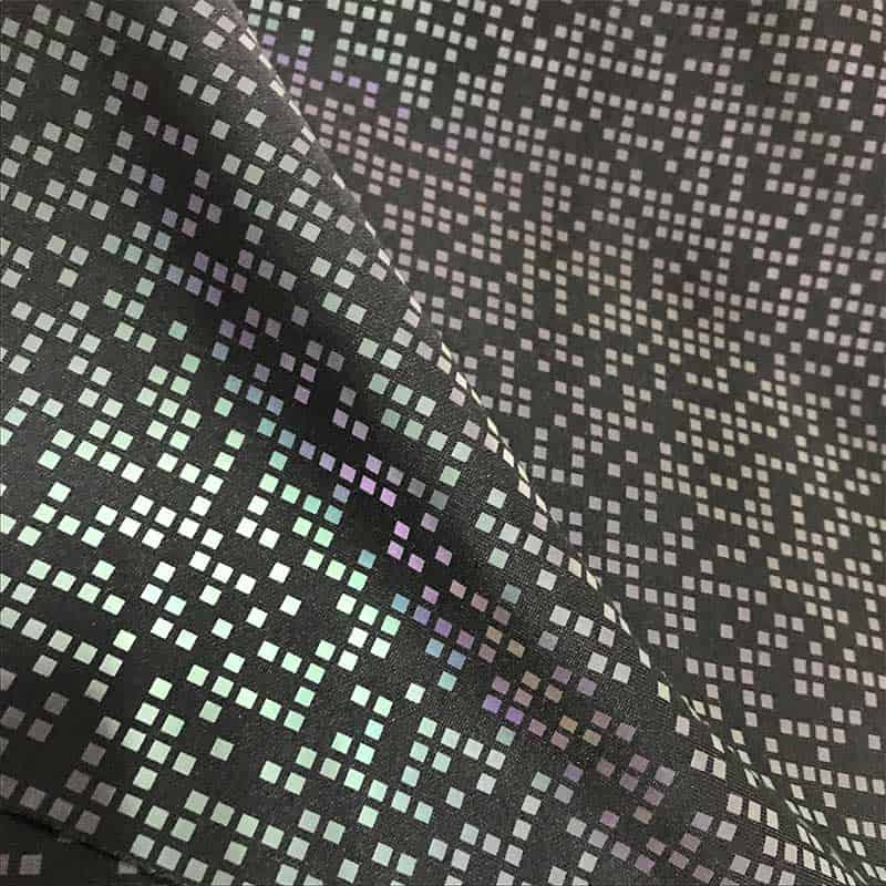 炫彩印花小方格反光布