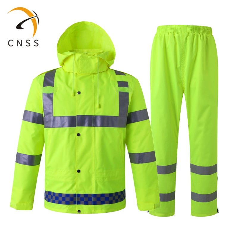 cnss交通反光棉衣加厚荧光黄反光条服装